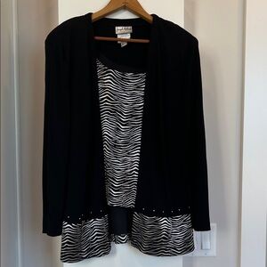 Joseph Ribkoff Black and White Zebra Print Jacket